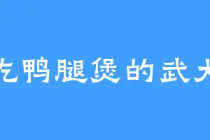 爱吃鸭腿煲的武大陆