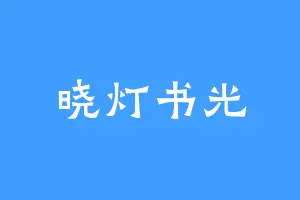 晓灯书光