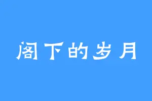 阁下的岁月