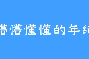 懵懵懂懂的年纪