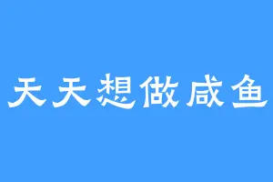 天天想做咸鱼