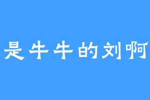 是牛牛的刘啊