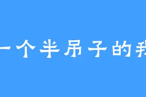 一个半吊子的我