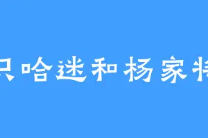 一只哈迷和杨家将将