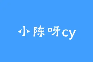 小陈呀cy