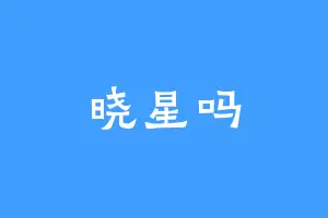 晓星吗