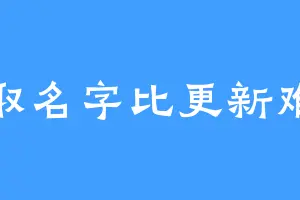 取名字比更新难