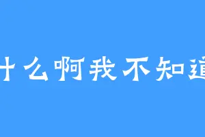 什么啊我不知道