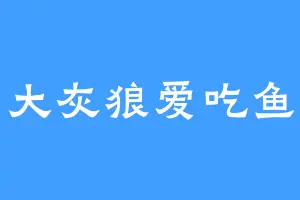 大灰狼爱吃鱼