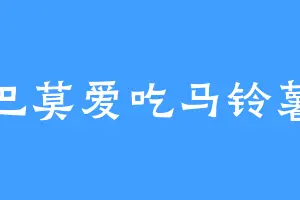 巴莫爱吃马铃薯