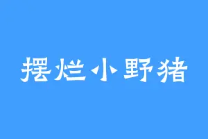 摆烂小野猪