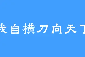 我自横刀向天下