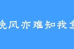 晚风亦难知我意