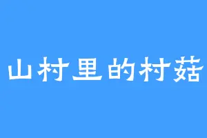 山村里的村菇