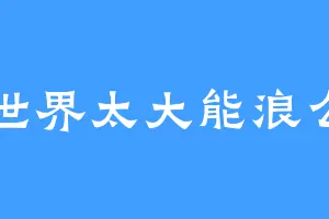 世界太大能浪么