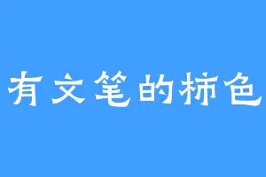 没有文笔的柿色猫