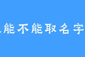 还能不能取名字了